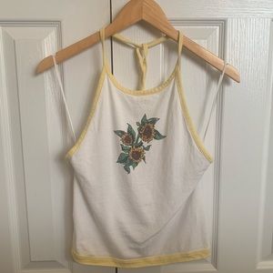 American Eagle sunflower halter top